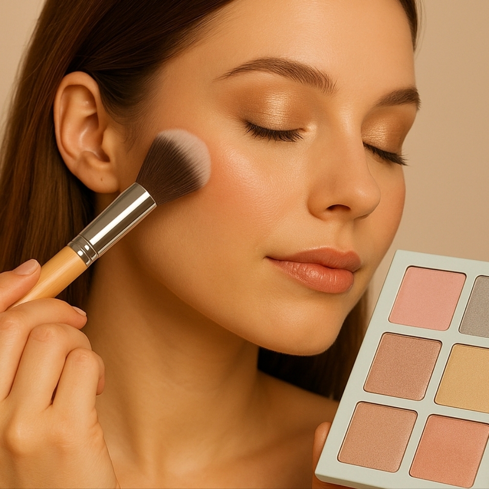 OKALAN Glowing Palette Makeup 6 Colors Case Blue